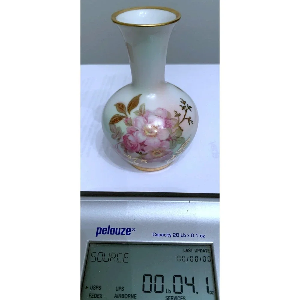 Antique Petite Cabinet Vase - Wild Rose - Bavaria Schumann Arzberg Germany